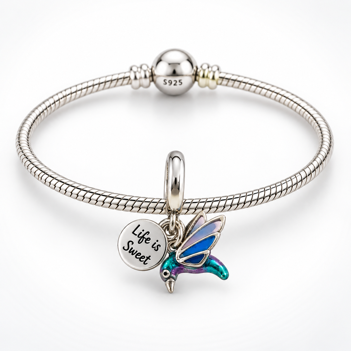 Charm Colibri Plata Ley .925