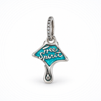 Charm Mantarraya Azul Plata Ley .925