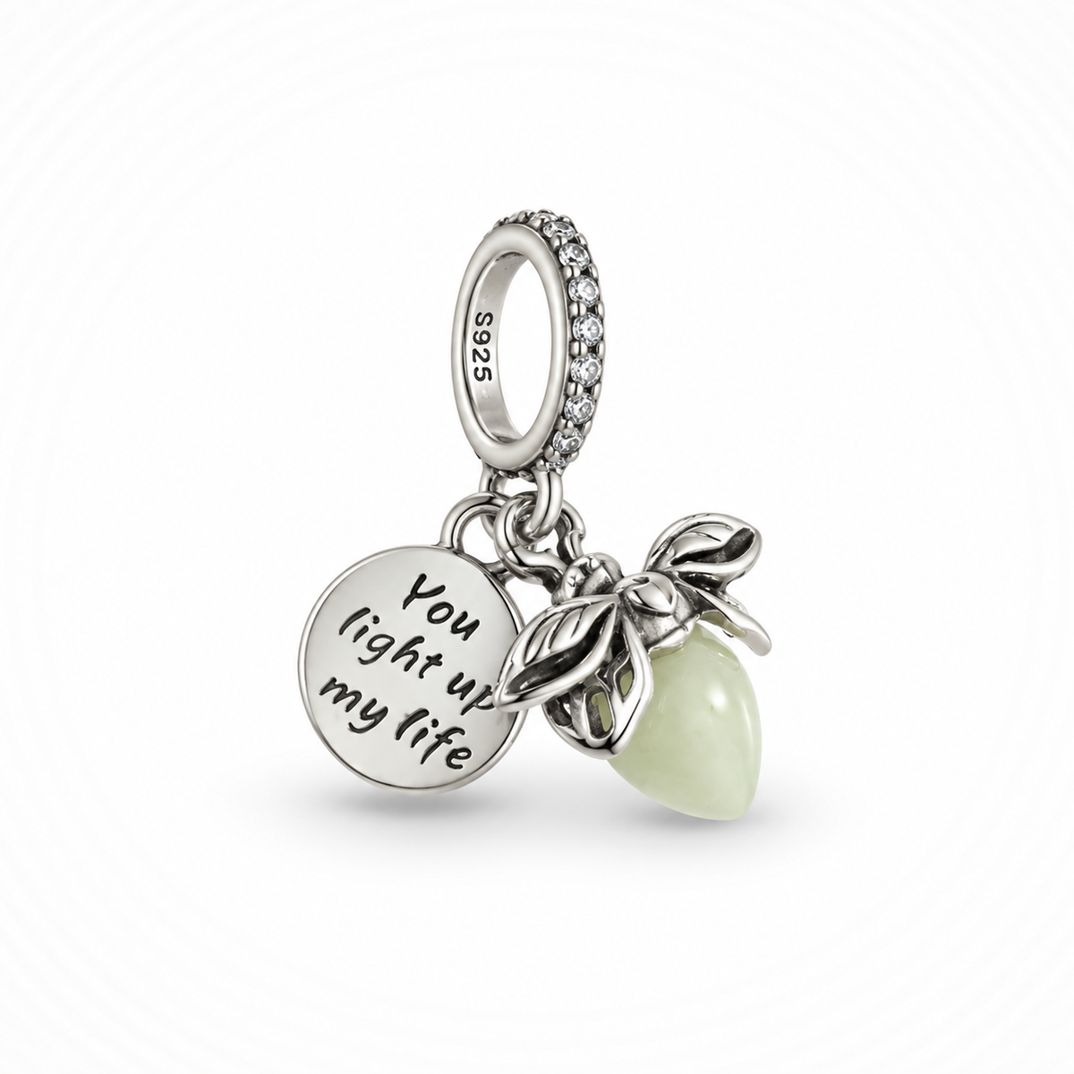 Charm Luciernaga Fluorecente Plata Ley .925