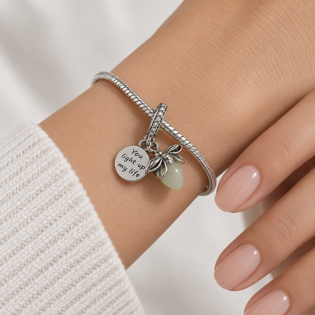 Charm Luciernaga Fluorecente Plata Ley .925
