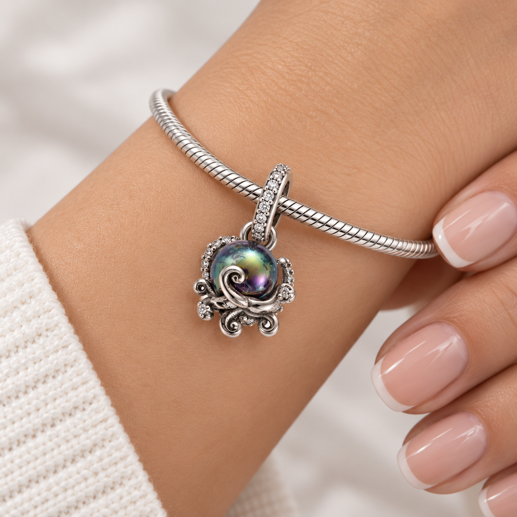 Charm Pulpo Tornasol Plata Ley .925