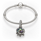 Charm Pulpo Tornasol Plata Ley .925