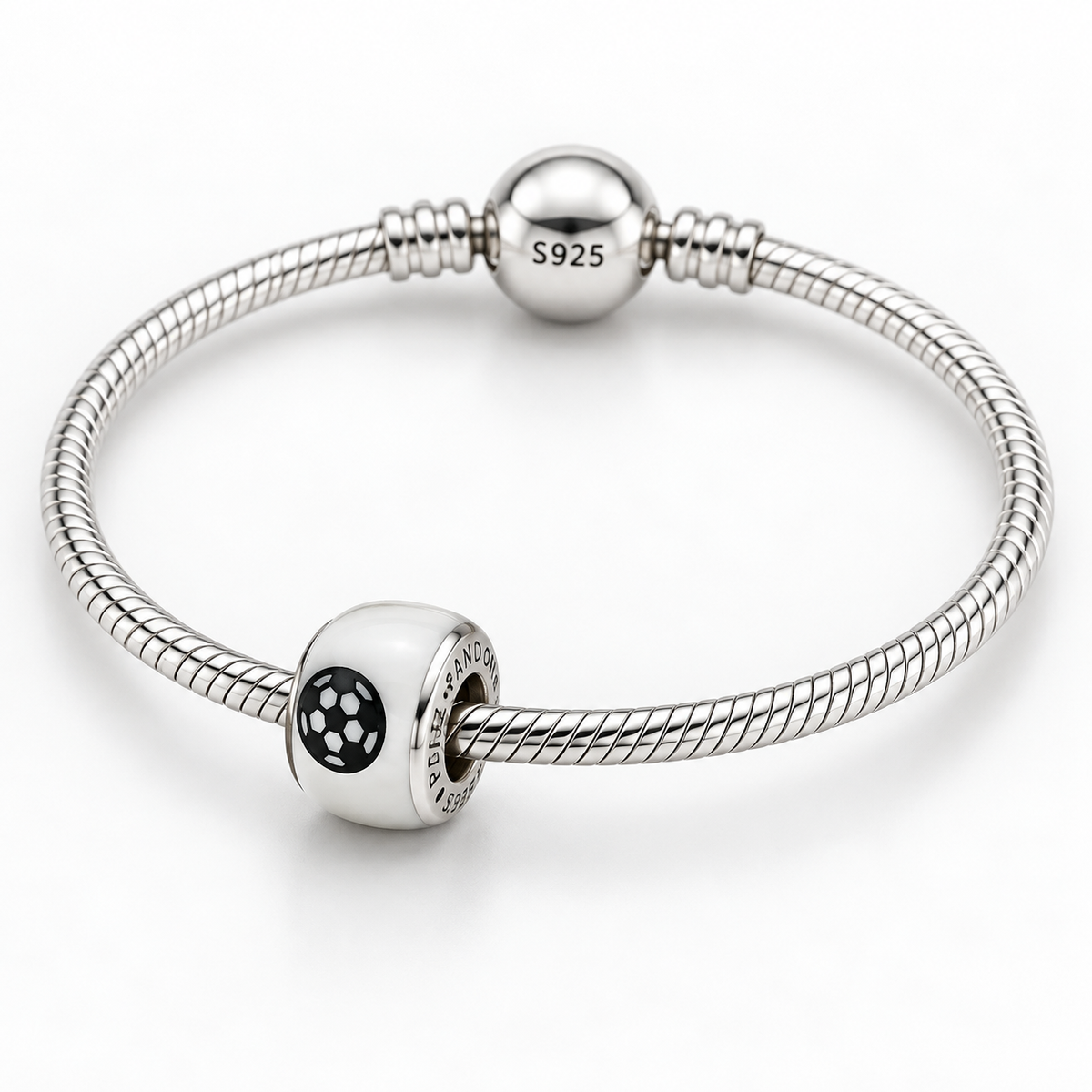 Charm Separador Balon Futbol  Plata Ley .925