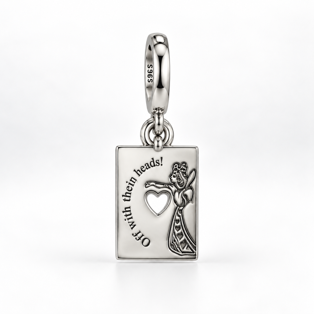 Charm Carta de As Con Corazon Rojo Plata Ley .925