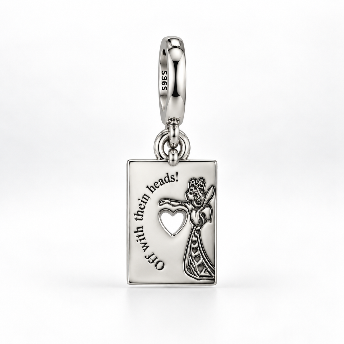 Charm Carta de As Con Corazon Rojo Plata Ley .925