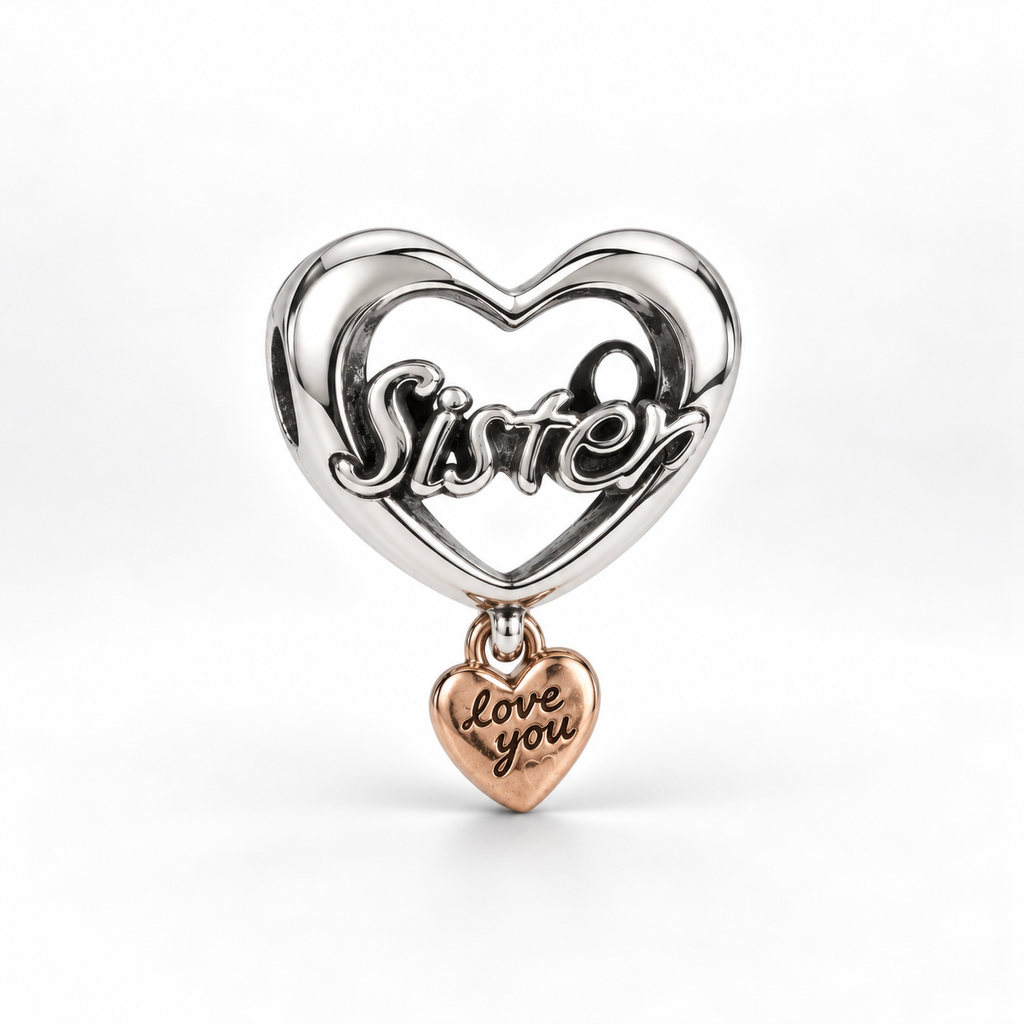 Charm Corazon Sister Plata Ley .925