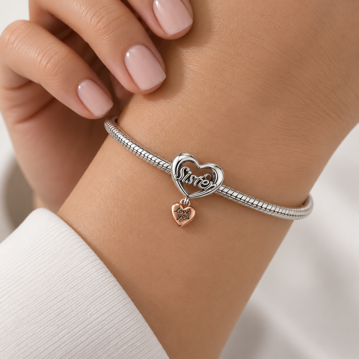 Charm Corazon Sister Plata Ley .925