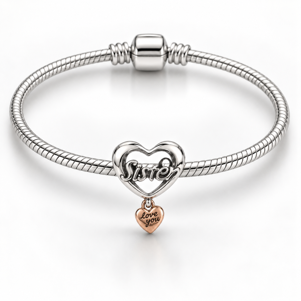 Charm Corazon Sister Plata Ley .925