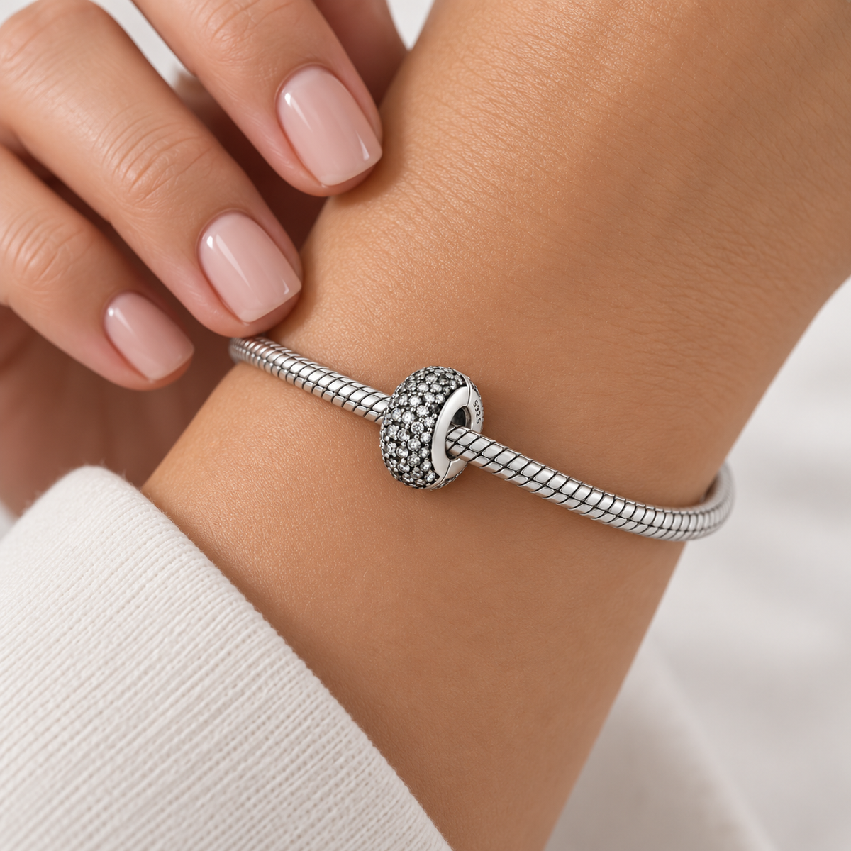 Charm Separador Brillos Plata Ley .925