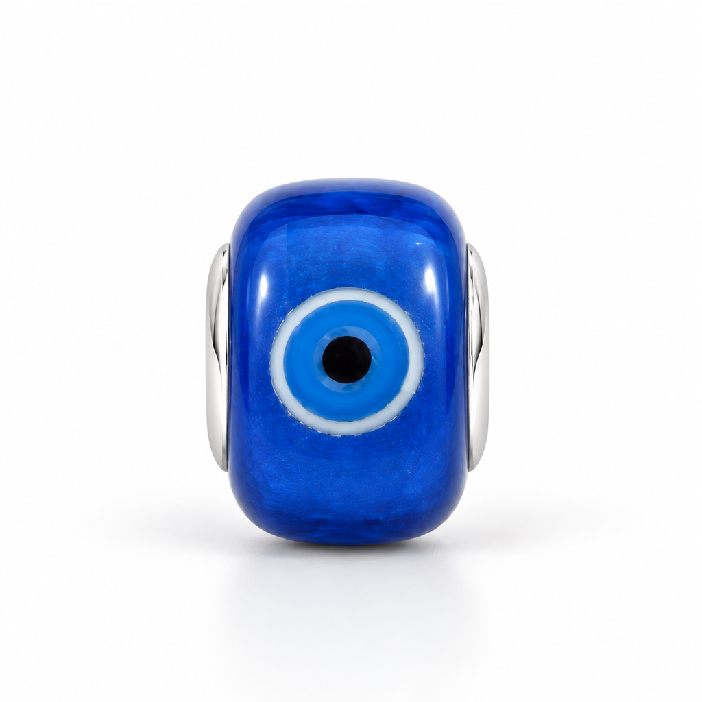 Charm Separador Ojo Turco Azul Plata Ley .925