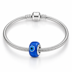 Charm Separador Ojo Turco Azul Plata Ley .925