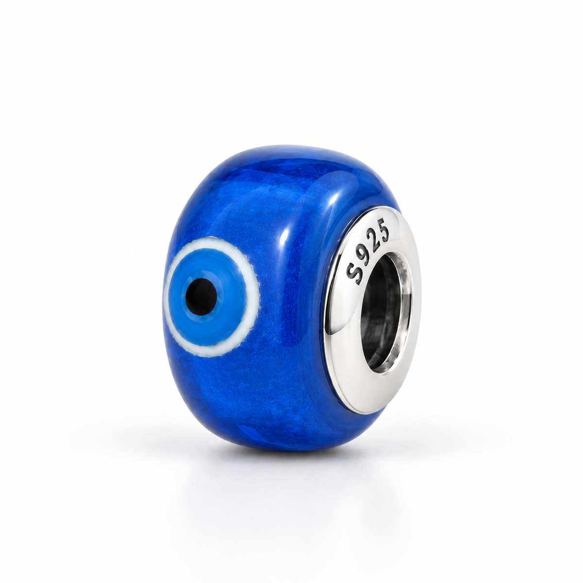 Charm Separador Ojo Turco Azul Plata Ley .925
