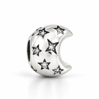 Charm Separador Luna Con Estrellas Plata Ley .925