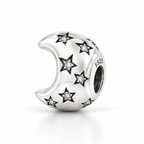 Charm Separador Luna Con Estrellas Plata Ley .925