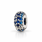 Charm Separador Piedras Azules   Plata Ley .925