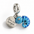 Charm Camaleon Azul   Plata Ley .925