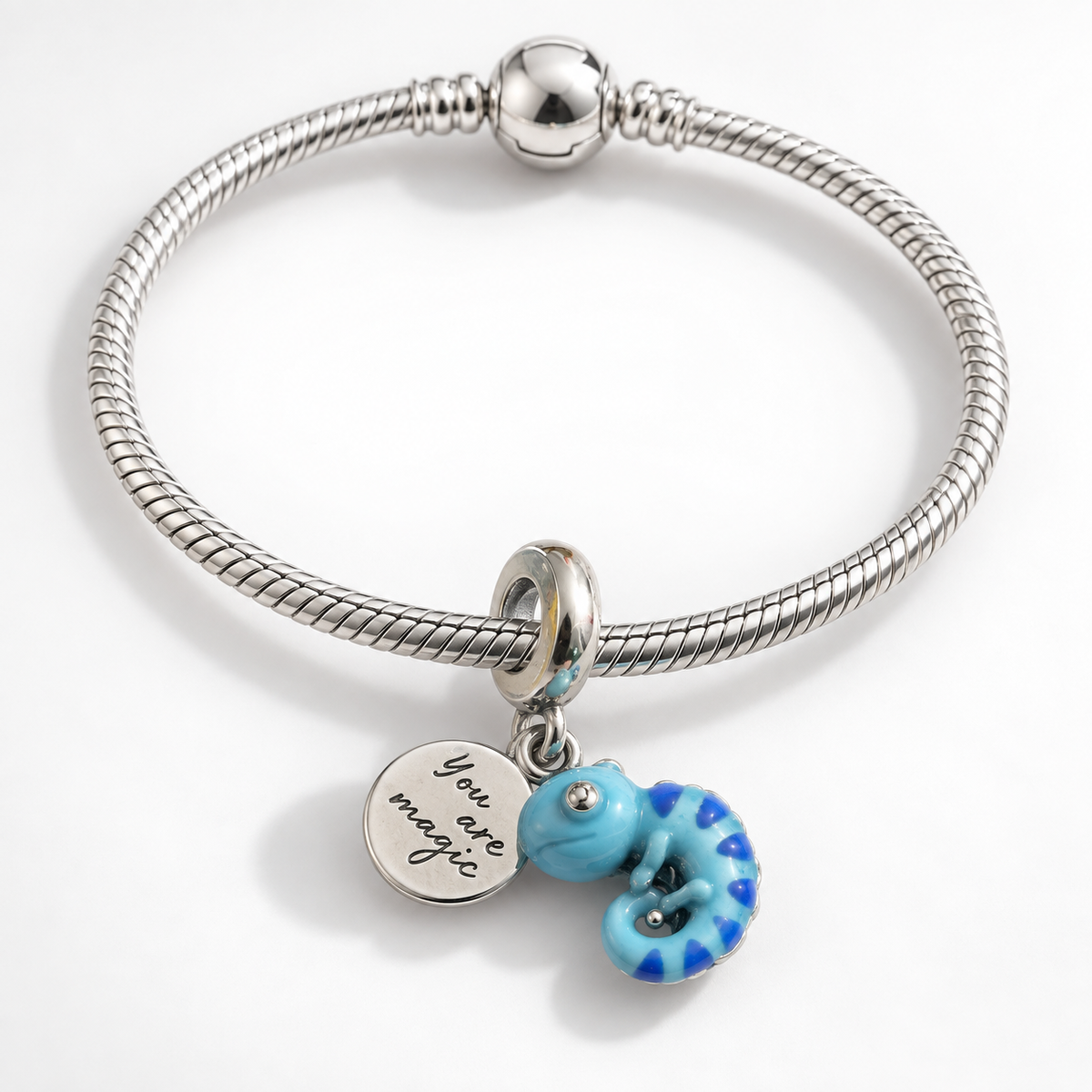 Charm Camaleon Azul   Plata Ley .925