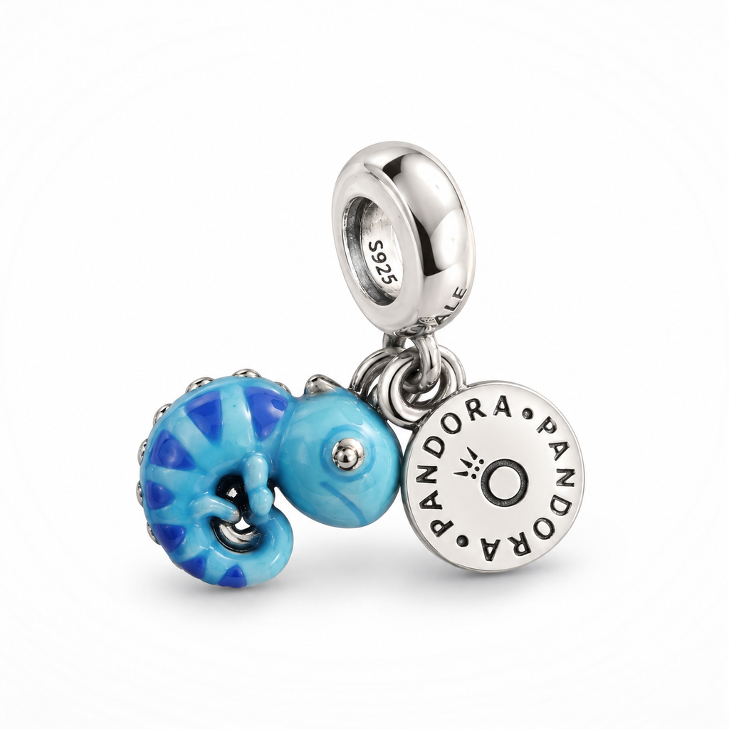 Charm Camaleon Azul   Plata Ley .925