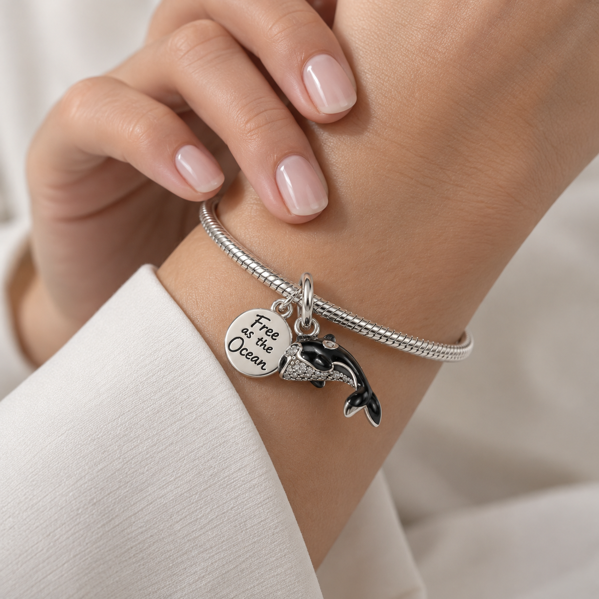 Charm Orca Plata Ley .925