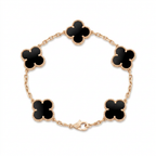 Pulsera Van Cl Negra Onix 5 Motivos